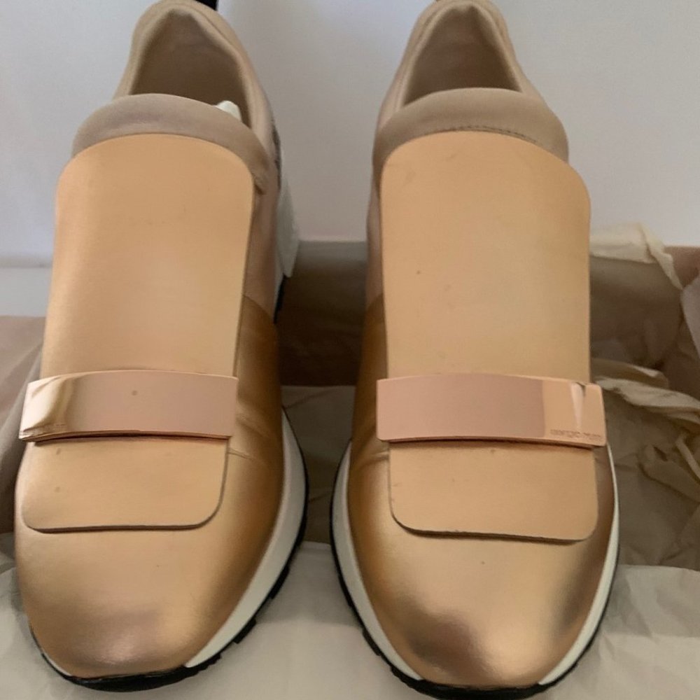SERGIO ROSSI SR1 SNEAKER ROSE GOLD MSRP $890 - Picture 5 of 9